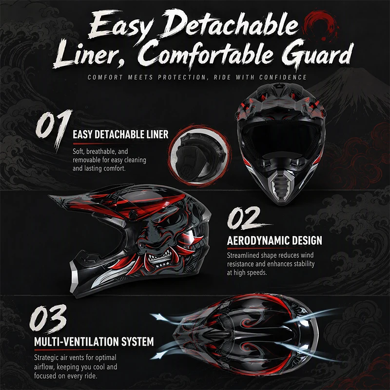 Set Casco Motocross Uchoose pe - Off Road Motocross Helmet Goggles Set recensione e prezzo