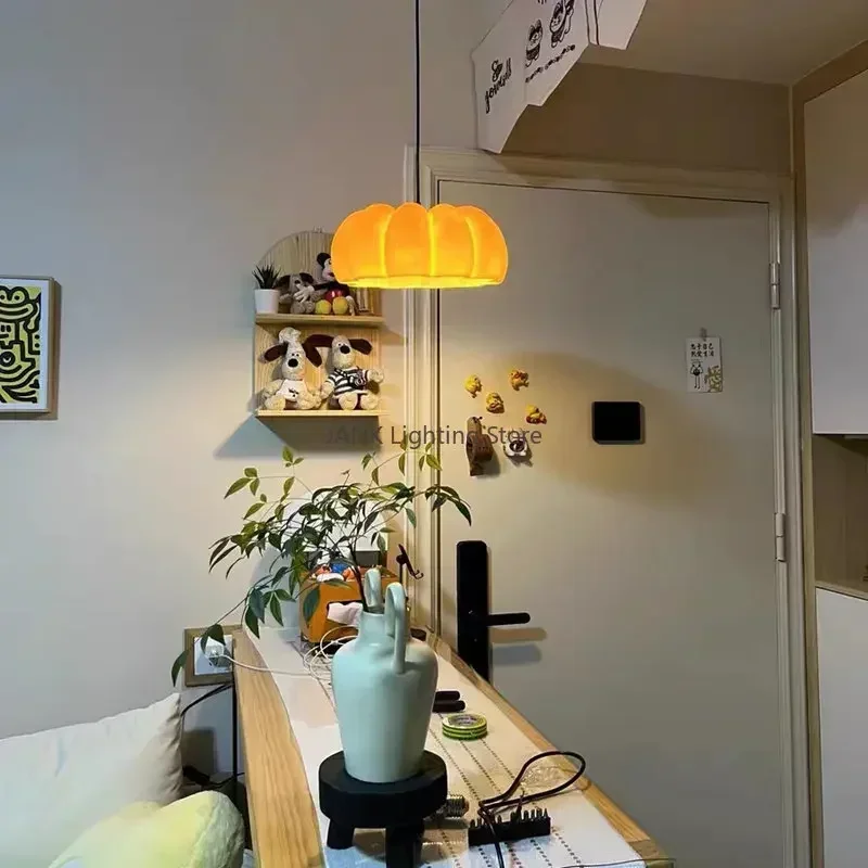 

Modern Nordic Designer Pumpkin Ceiling Chandelier Living Room Rechargeable Table Lamps Corridor Wall Lamp Interior Decoration