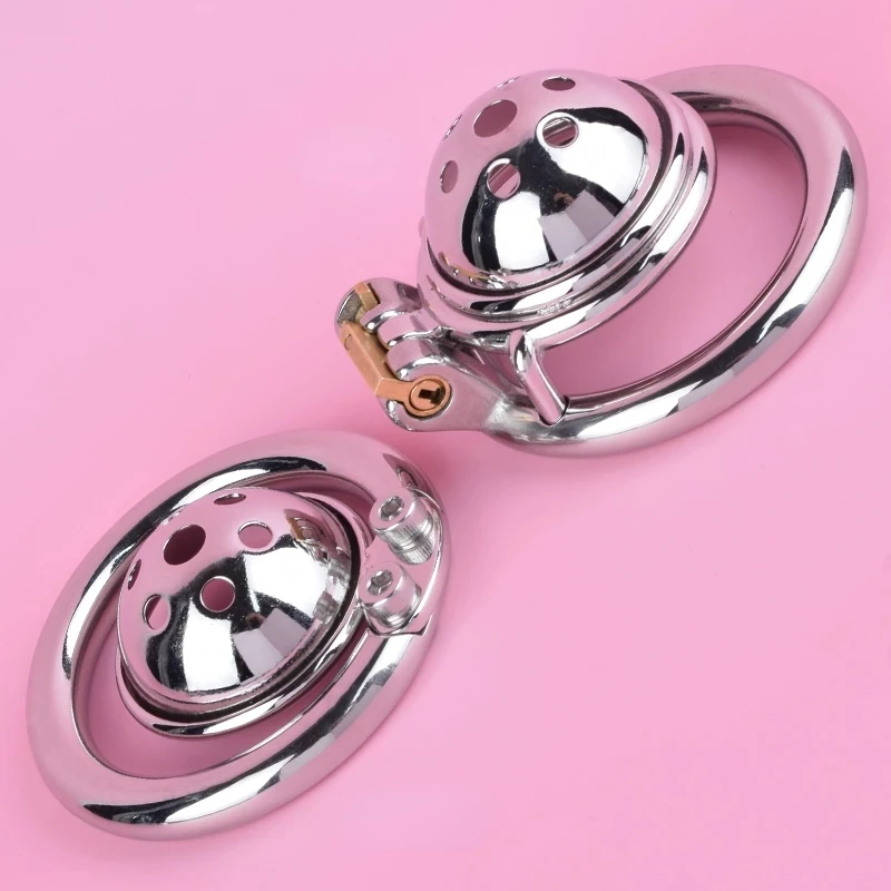 High Quality Micro Mini Chastity Cage and Sissy Cock ring Metal BDSM Adults Sex Toys for Men Stainless Steel Penisring sextoy 18