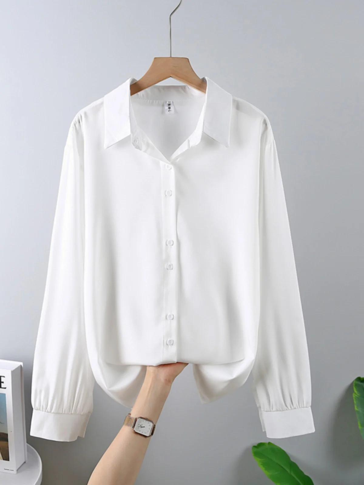 Ele Long Sve Damen Chiffon Irt Commute Profional Formal White Top Frühling Herbst Korean Sle Base Layer Top