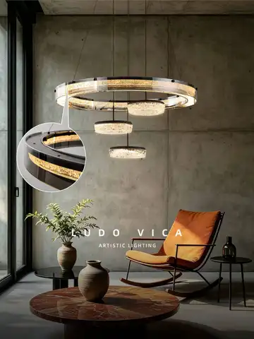 Modern Villa Hall Chandelier High Ceiling Pendant Light Luxury Restaurant Pendant Light Designer Lamps Living Room Chandelier