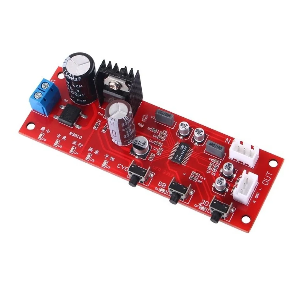 Preamp Audio Processing Board with Dynamic Bass Boost and Spatial 3D Sound Effect for Home Theater Applications