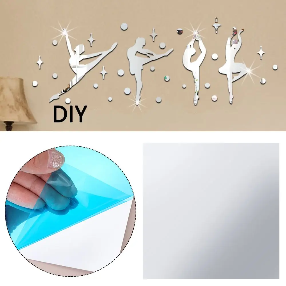 DIY 거울 스티커 자가 접착 PET 스티커 거울 부드러운 거울 벽 스티커