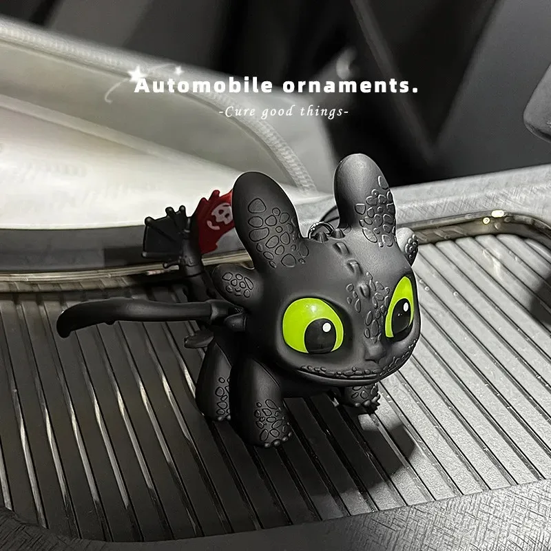 Genuine Cute Glowing Toothless Car Interior Ornament, Night Fury Wings Can Move Car Dashboard Decoration  Car Hanging Accessory