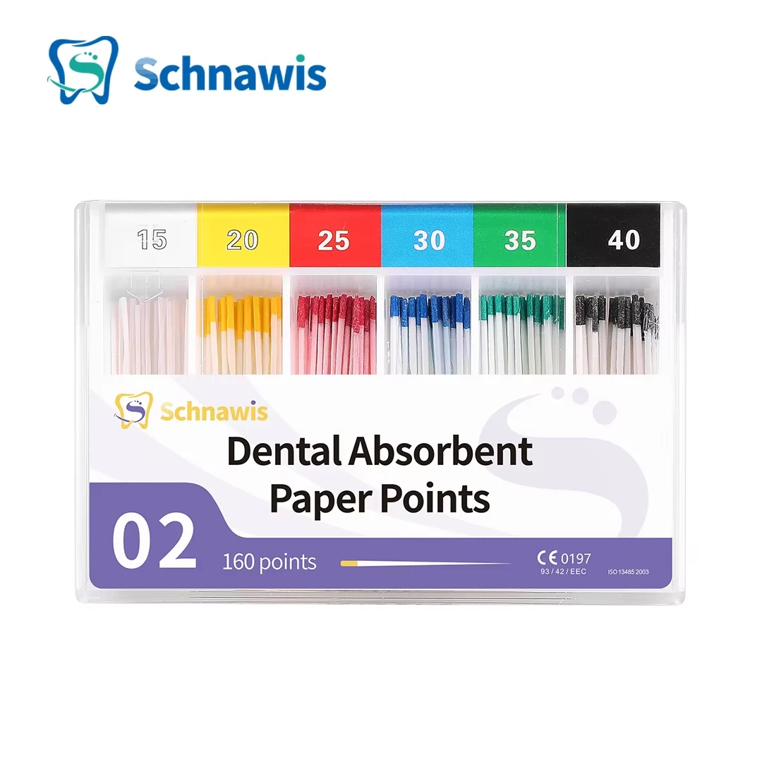 1Box Dental Absorbent Paper Points Sterile Mixed Sizes 02 04 06 Taper 15-40#F1F2F3 Dentistry Materials Endodontics Paper Tips