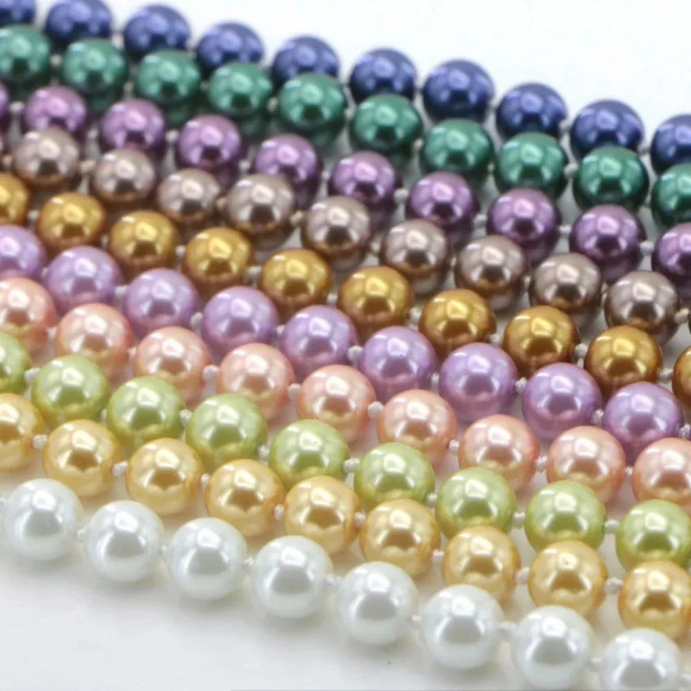 12 Color 10mm Lake Blue Akoya Cultured Shell Pearl Necklace 45cm Choker Necklace Womens Costume Jewelry Fashion Gift Wholesale