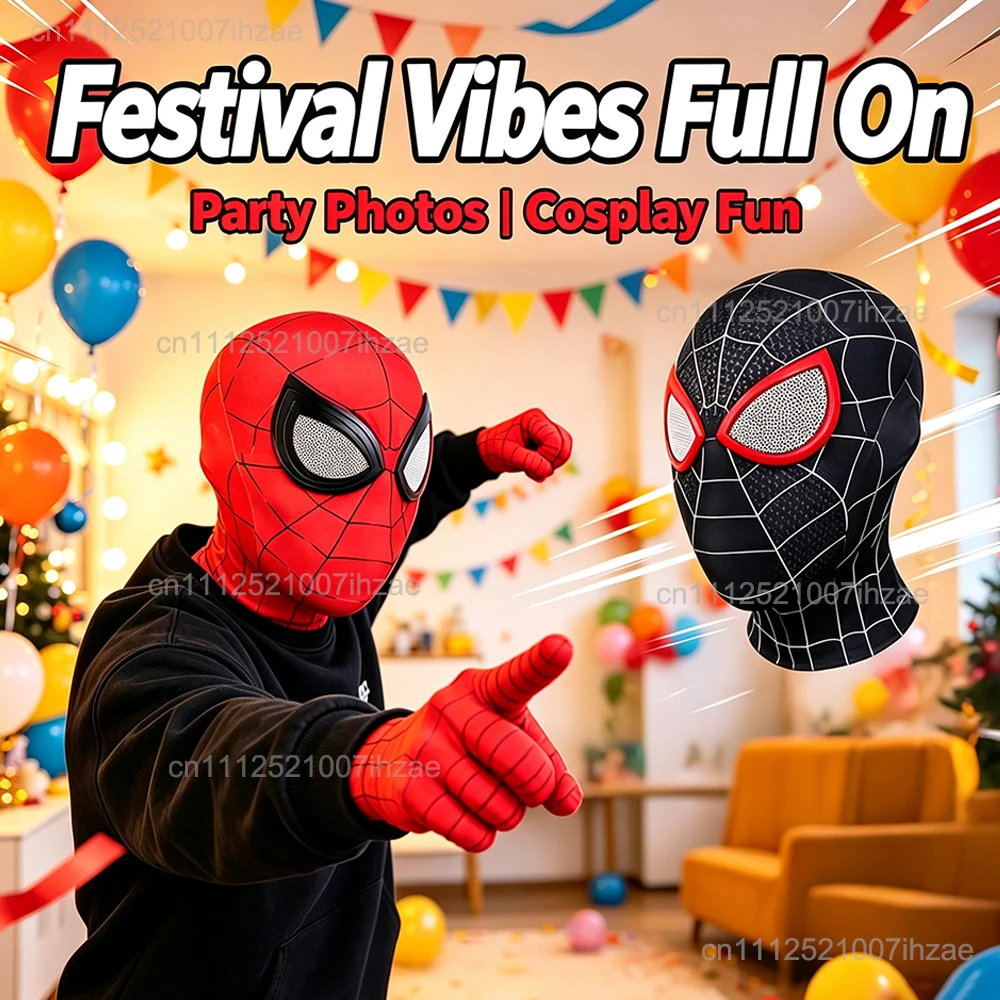 Marvel Superheld Spiderman Maske Kostüm Atmungsaktive Hochelastische Maske Spider-Linse Cosplay Hut Geschenk für Fans Halloween Cosplay – Detail 8