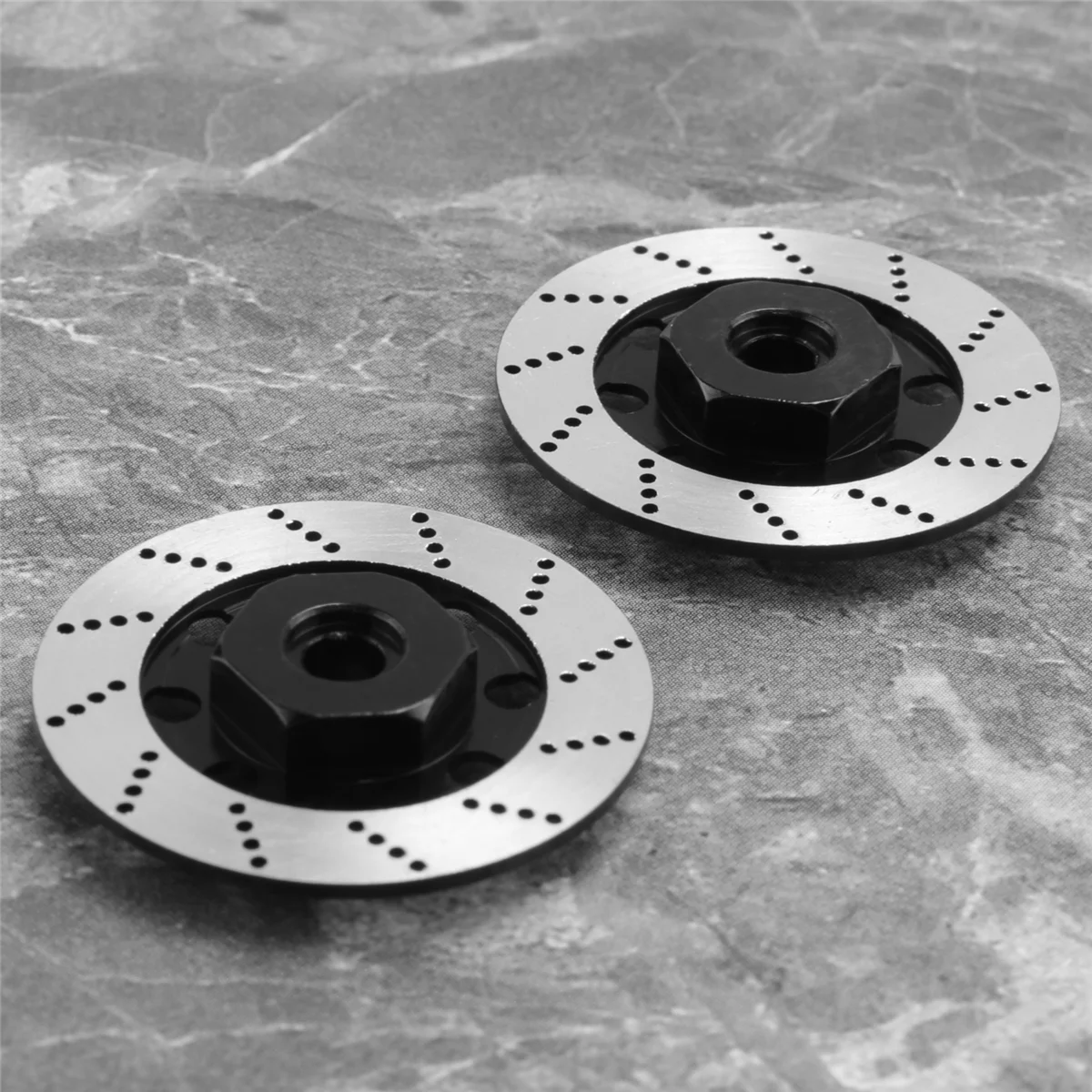 LALA 4 قطع قرص فرامل معدني صندوق حافة عجلة محول سداسي معدني 12 مم لقطع غيار سيارات RC للسباق على الطرق الوعرة 1/10 D4، أسود