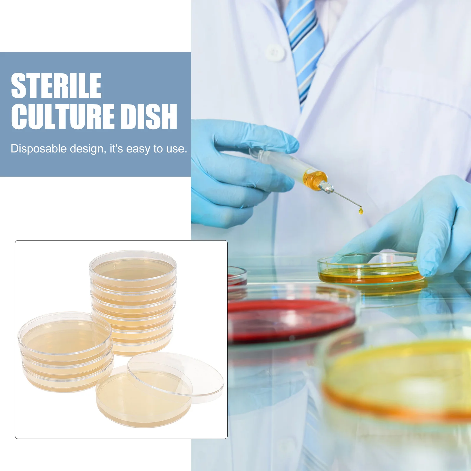 10 Pcs Nutrient Agar Plate Plates Petri Dish Science Experiment Supplies Glass Dishes with Tissue Culture Prepoured