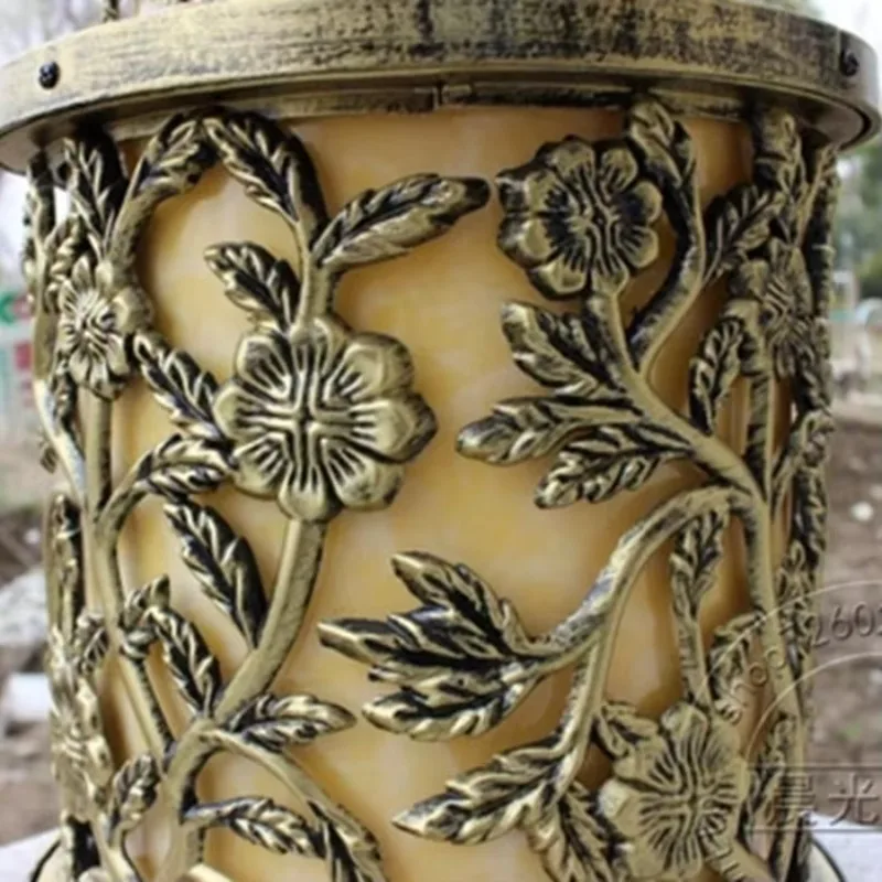 Lampada da parete a LED per cancello da giardino, lampada da parete per esterni a colonna, fiore della villa