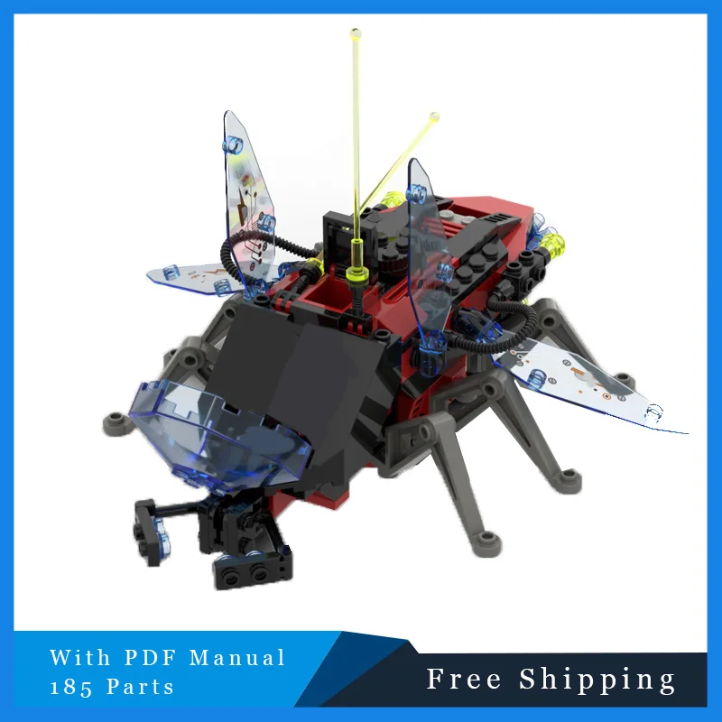 

185 PCS Biological Model Series Beetle Fighter Penetrator Building Block Bricks Model MOC Children's Assembly Model Birthday Toy