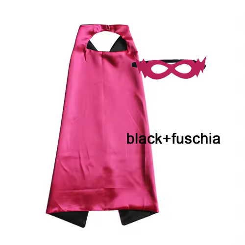 Superhero Capes with Mask REVERSIBLE Two Colored Child Cape Birthday Party Favor Satin Solid Capes Boys Girls Satin Capes - Image 9