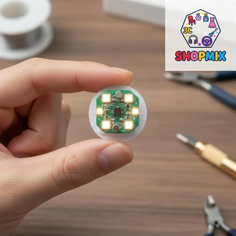 1PC 38mm Tapping Sound Control Rechargeable LED Light, Mini Dollhouse Wall Bedside Lamp DIY Accessory