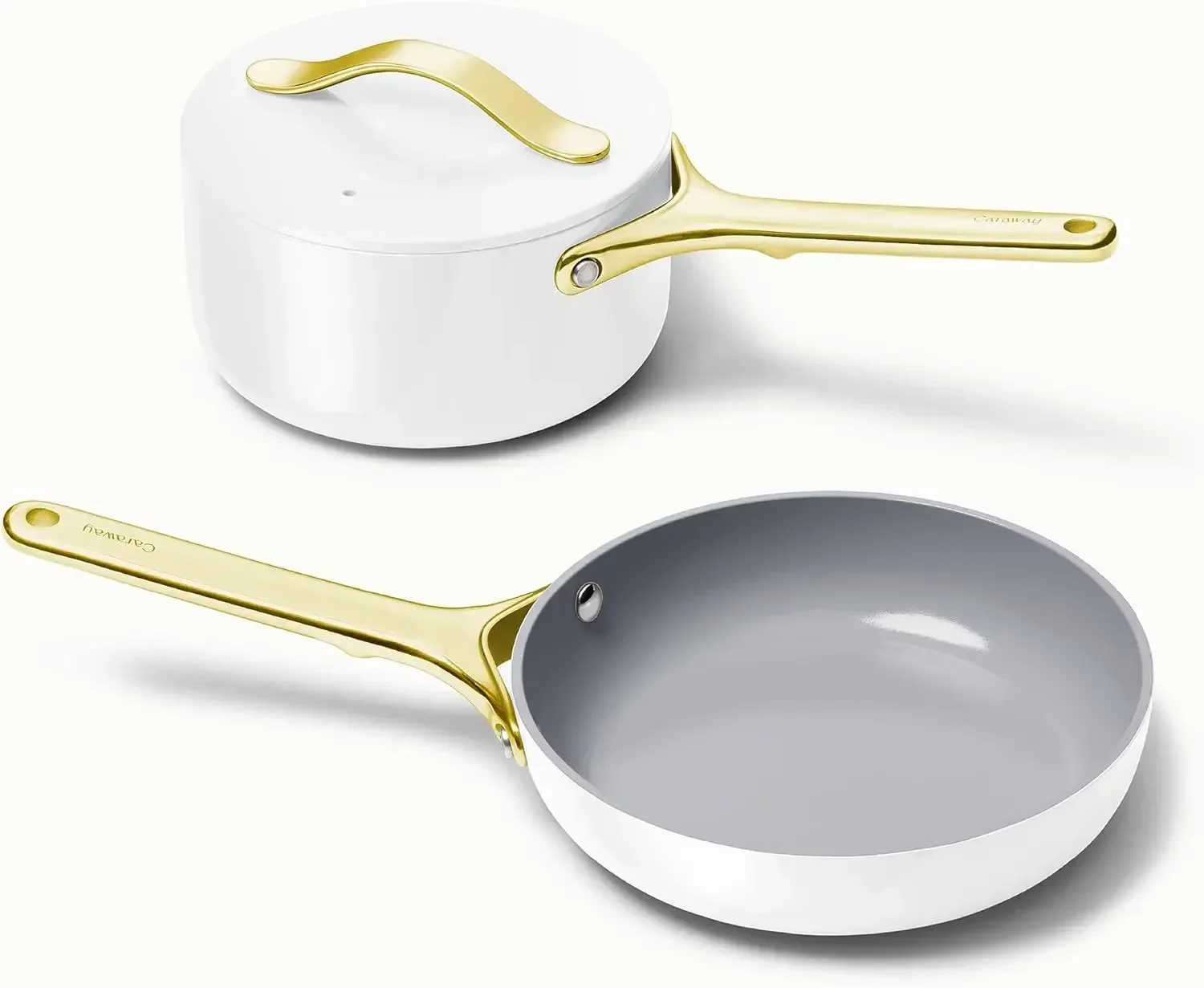 Caraway Duo - Non-stick Ceramic Mini Fry Pan, Mini Sauce Pan (1.05 Qt, 8 