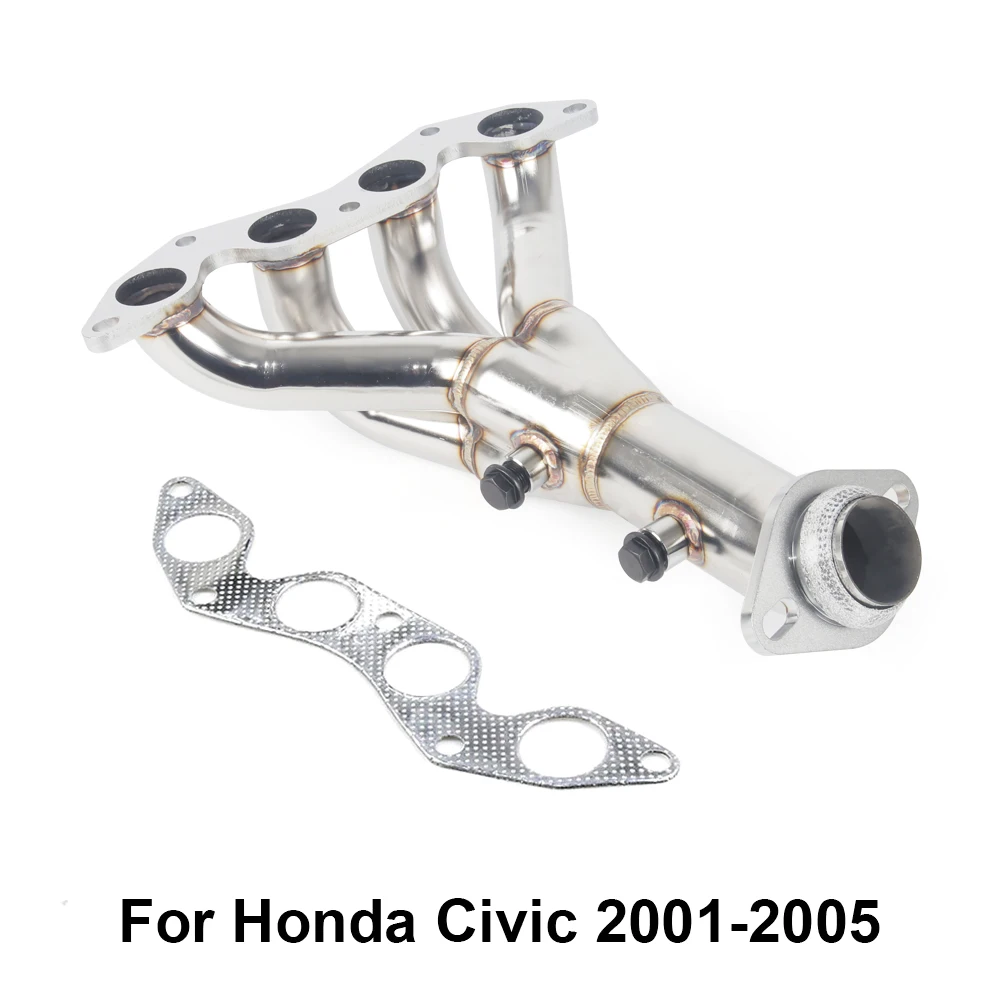 Stainless Racing Manifold Header Exhaust For 01-05 HONDA CIVIC DX/LX D17 1.7 EM2/ES1