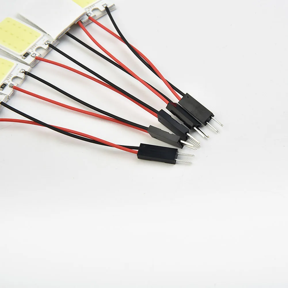 5pcs White COB 18 LED Chips Panels Car Interior Dome Light Bulb For T10 Adapter Festoon 12V Lamp 26mmX16mm 31~39mm Festoon view 3