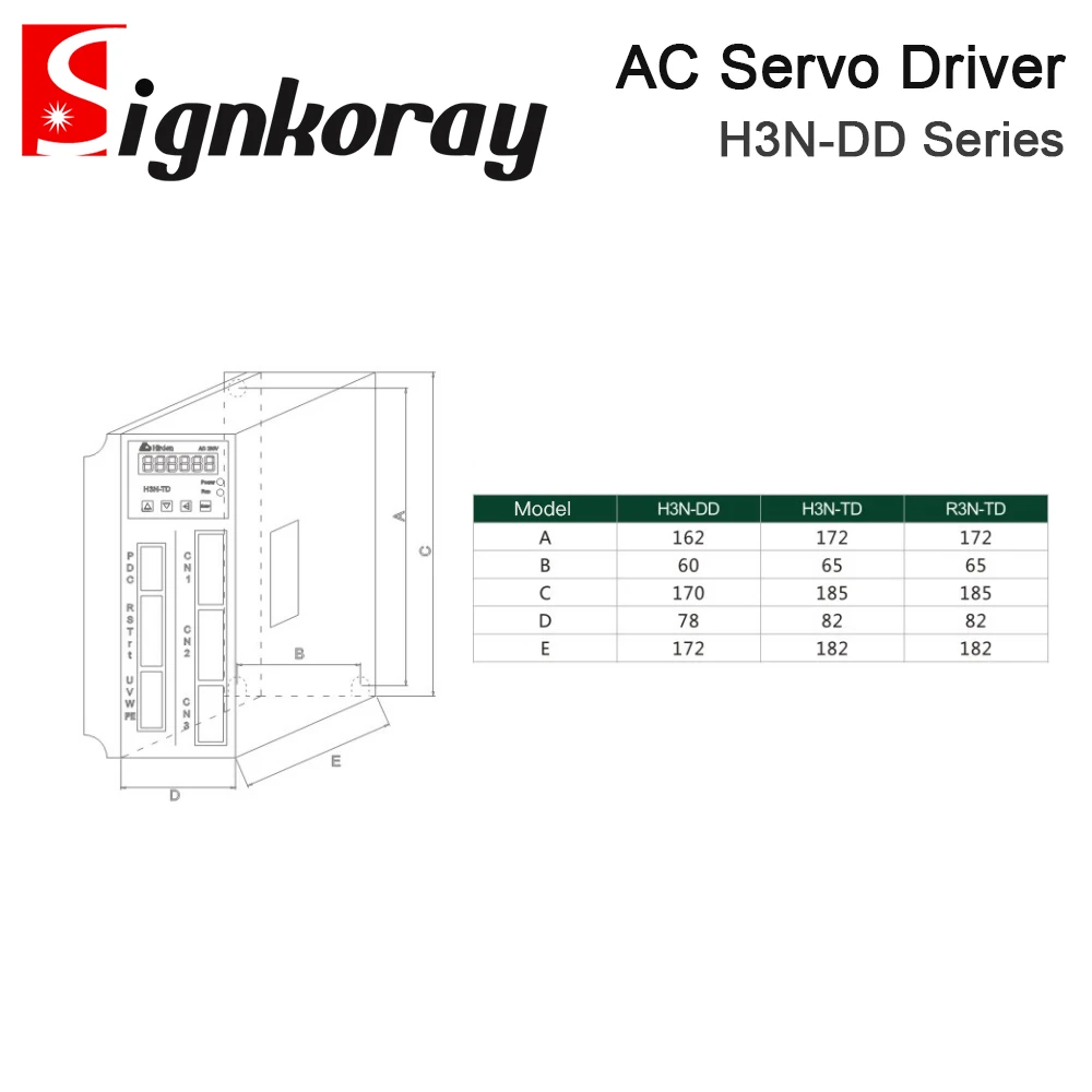 Imagem -02 - Signkoray ac Servo Motor Driver para Aplicação de Controle Industrial H3n-dd20 3000rpm 220v 200w 400w 600w 750w