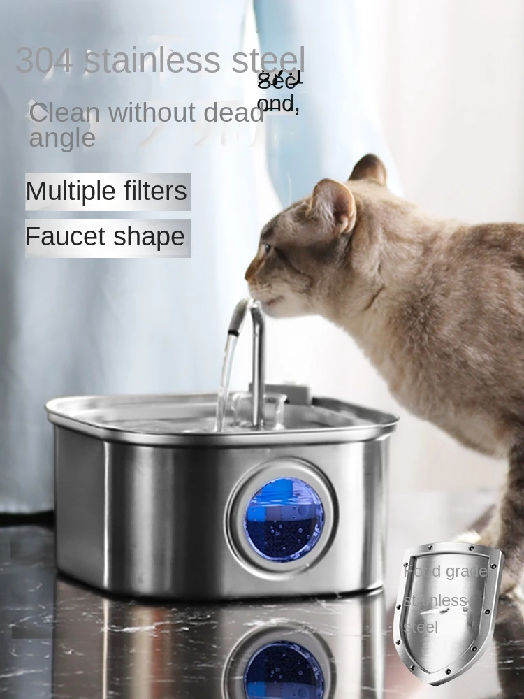 Cat Water Dispenser Stainless Steel Faucet Pet Water Dispenser Large Capacity Automatic Circulation Water Dispenser