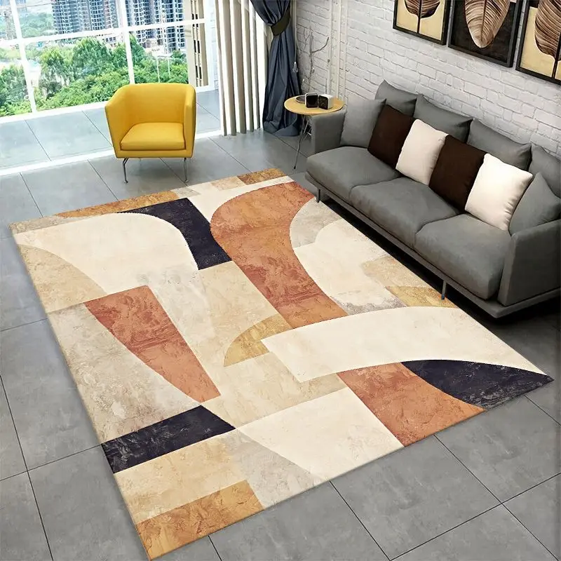 Retro Bohemian Geometric Art Lines Luxury Large Area Rug Non-slip Carpet for Bedroom Living Room Sofa Home Decor Floor Mat Gift