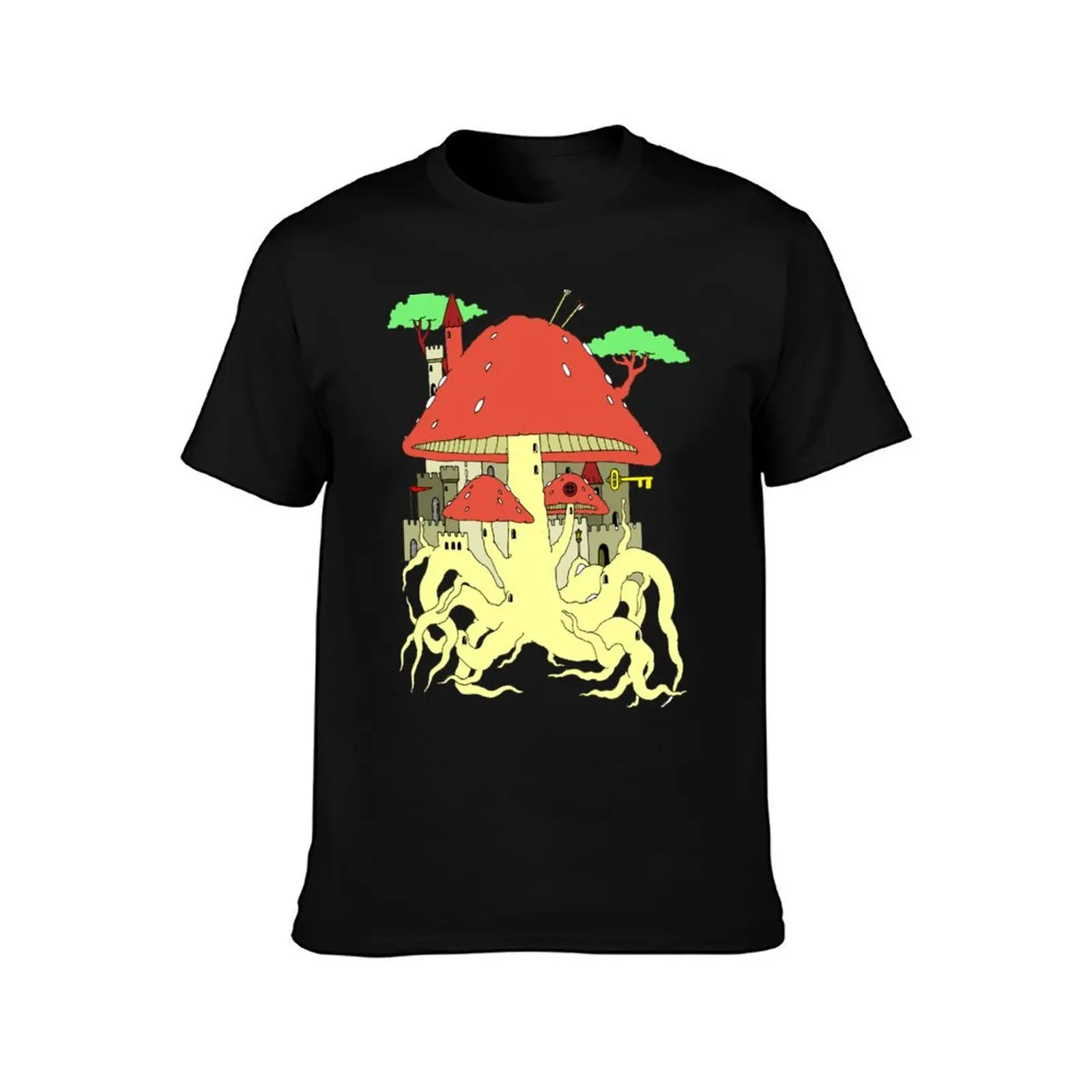 Mushroom Castle T-Shirt man t shirts graphic t shirt men 100% cotton luxury brand T-Shirt