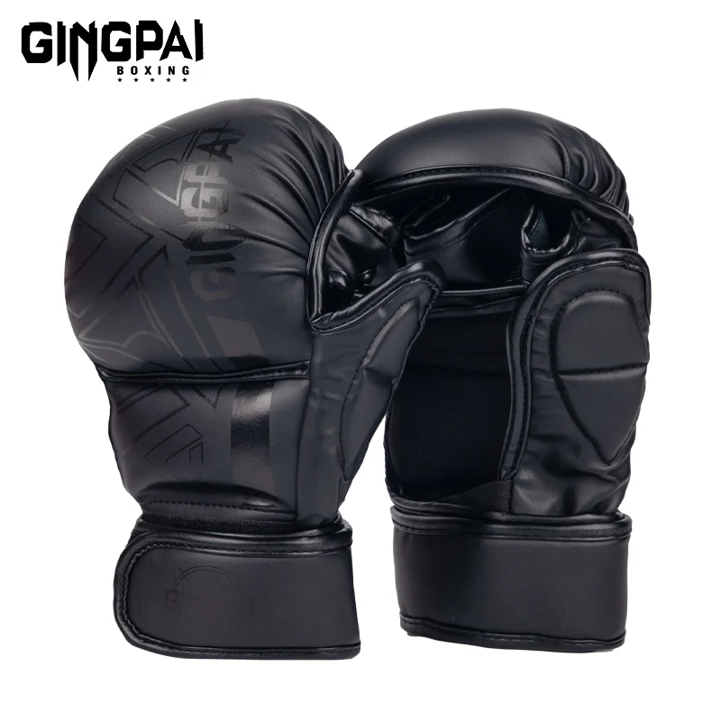 GINGPAI Professional MMA Boxing Gloves Sanda Half Finger Gloves Fighting Muay Thai Women Men Children Training Adult Sandbag