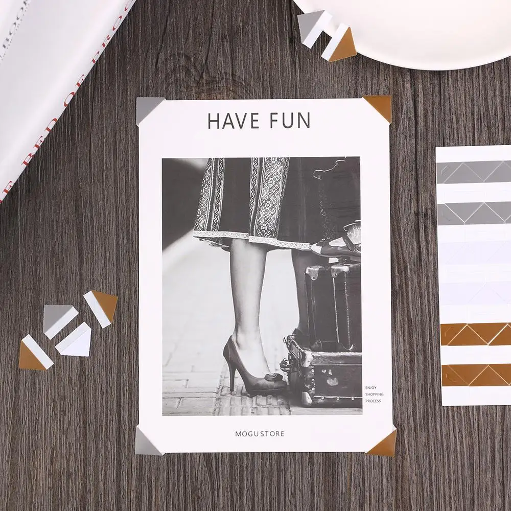 

10 sheets Fashion Card Vintage Album Photo Corner Protectors Scrapbooking Picture Frame Stickers