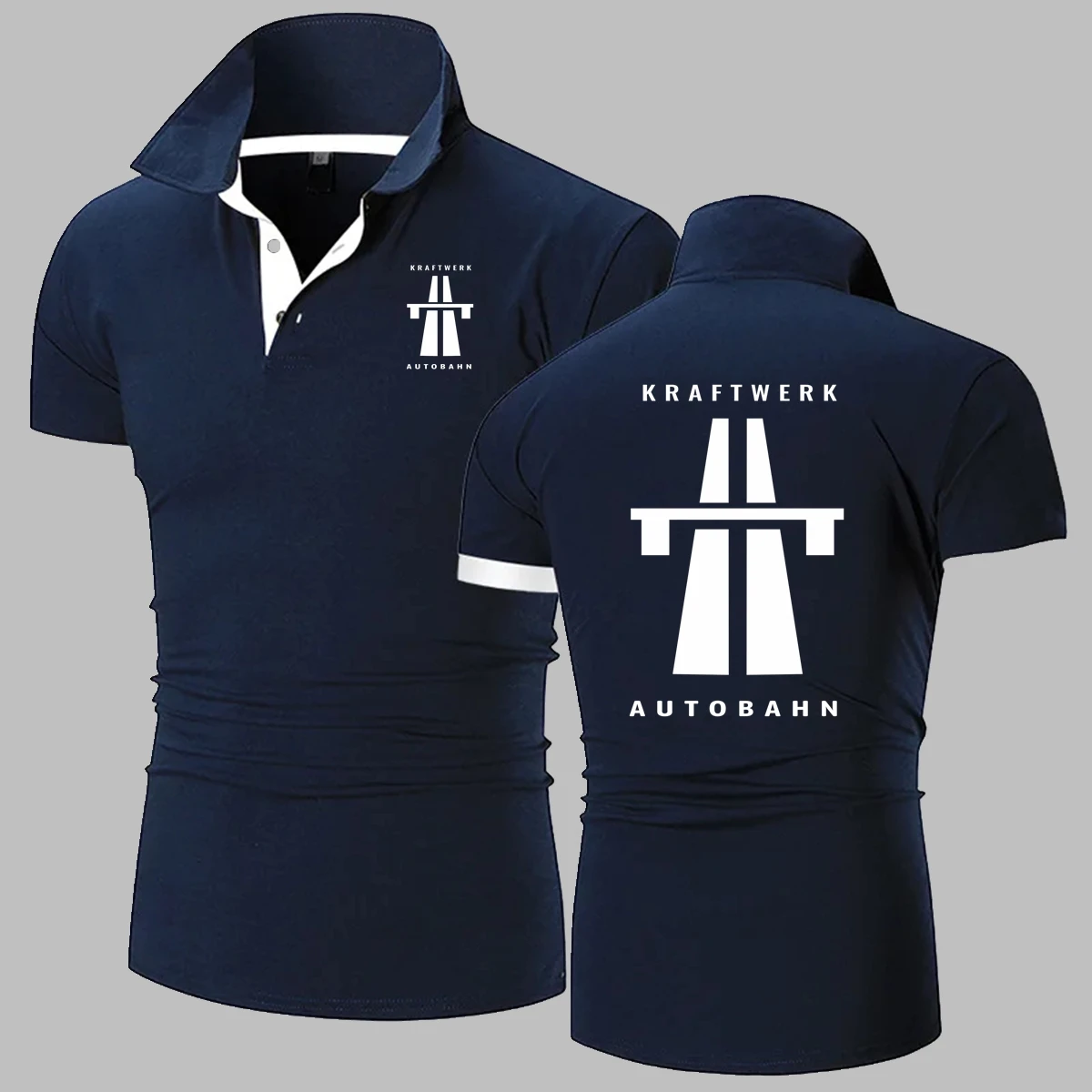 Autobahn - Kraftwerk, Polo cómodo y transpirable con música para hombre, camiseta Polo de manga corta de Color sólido de alta calidad para hombre