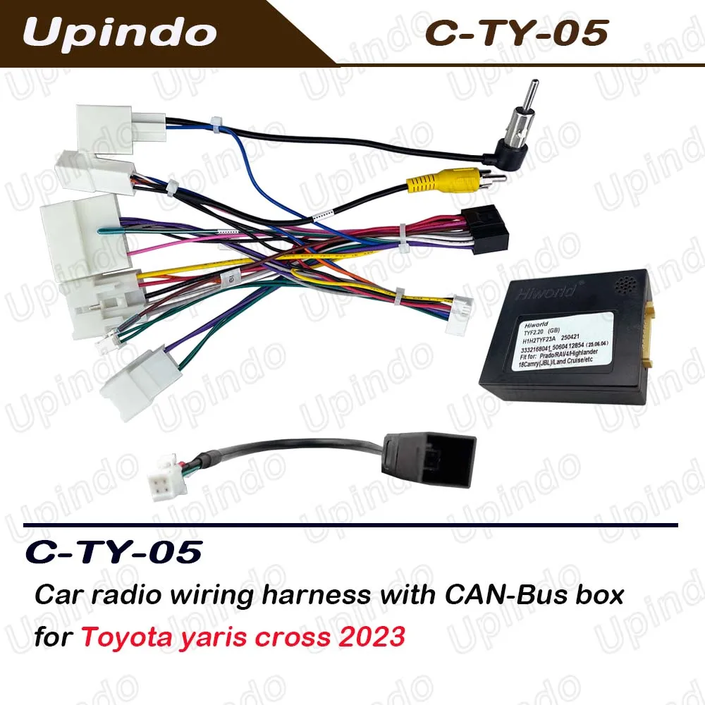 

For Toyota Yaris Cross 2023 Android Radio Wiring Harness with CAN Bus Box Plug & Play Car Stereo