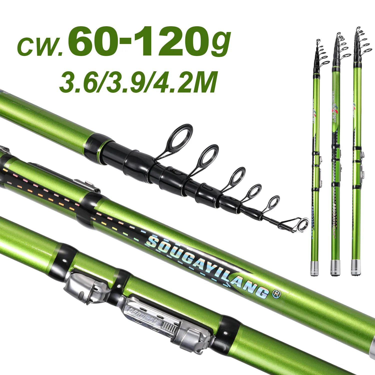 

Удочка для рокфишинга Sougayilang 3.6м 3.9м 4.2м, малая спиннинговая удочка из стеклопластика, телескопическая удочка из углеродного волокна, рыболовные снасти высокого качества
