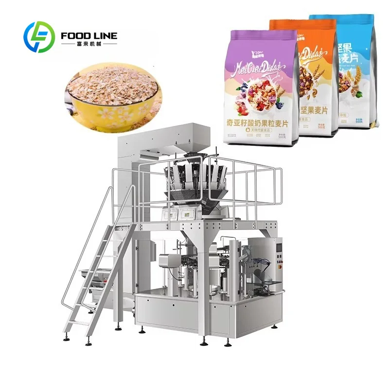 Customized Automatic Granule Nuts Multihead Filling Weigher for Pouch Plastic Packaging Machine for Food Doypack Premade Bags