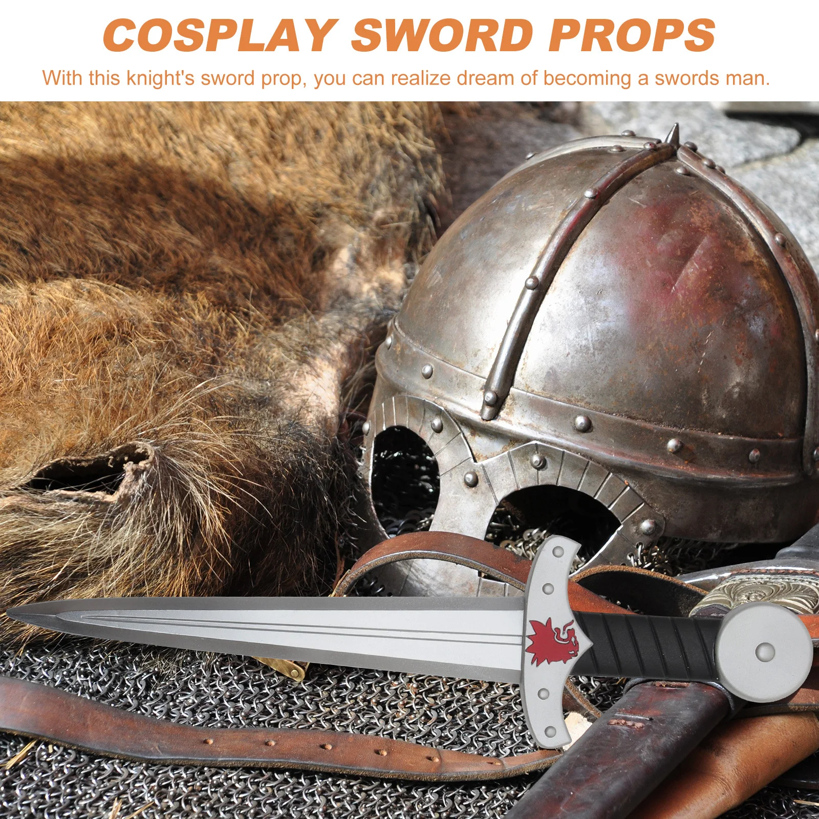 

1pc Sword Prop Roman Style Pu Simulated Sword For Halloween Cosplay Party Plaything Wear-Resistant Role Play Game