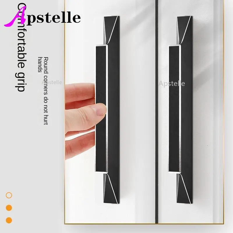 Apstelle Đen Vàng Tay Cầm Cho Tủ Và Ngăn Kéo Cửa Núm Tủ Áo Tủ Quần Áo Kéo Phong Cách Châu Âu Nhôm Đồ Nội Thất Tay Cầm