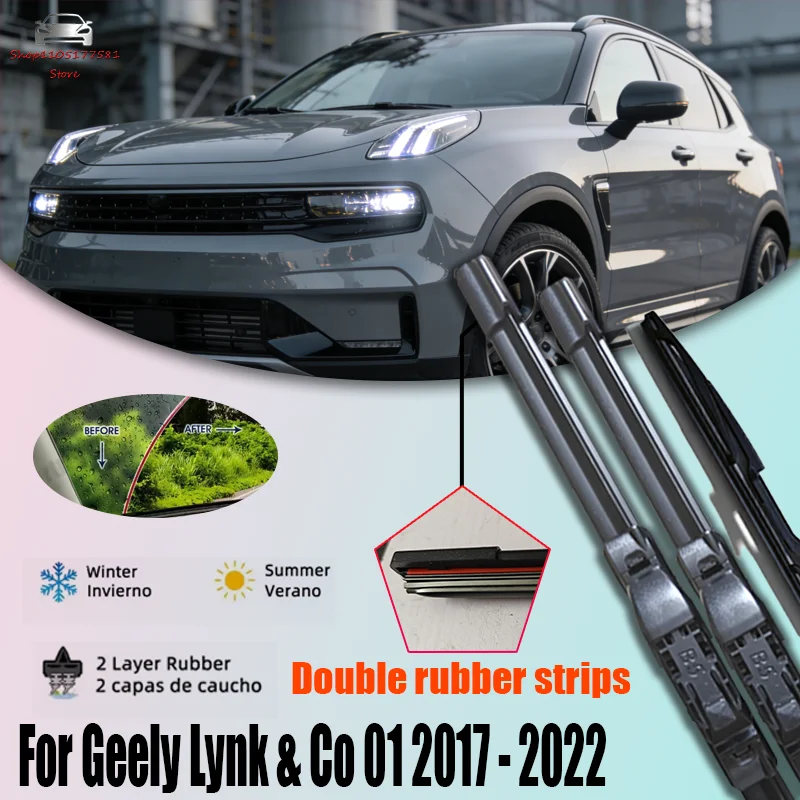 

3X Front Rear Wiper Blades For Geely Lynk & Co 01 2017 - 2022 2021 2020 2019 2018 CX11 Accessories Car Windshield Window Brushes