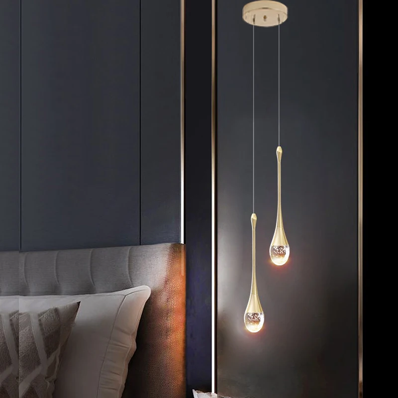 Lamp Modern Crystal Pendant Light, K9 Crystal 1-Light Gold Led Hanging Pendant Lighting Fixtures For Bedroom Kitchen Island Di