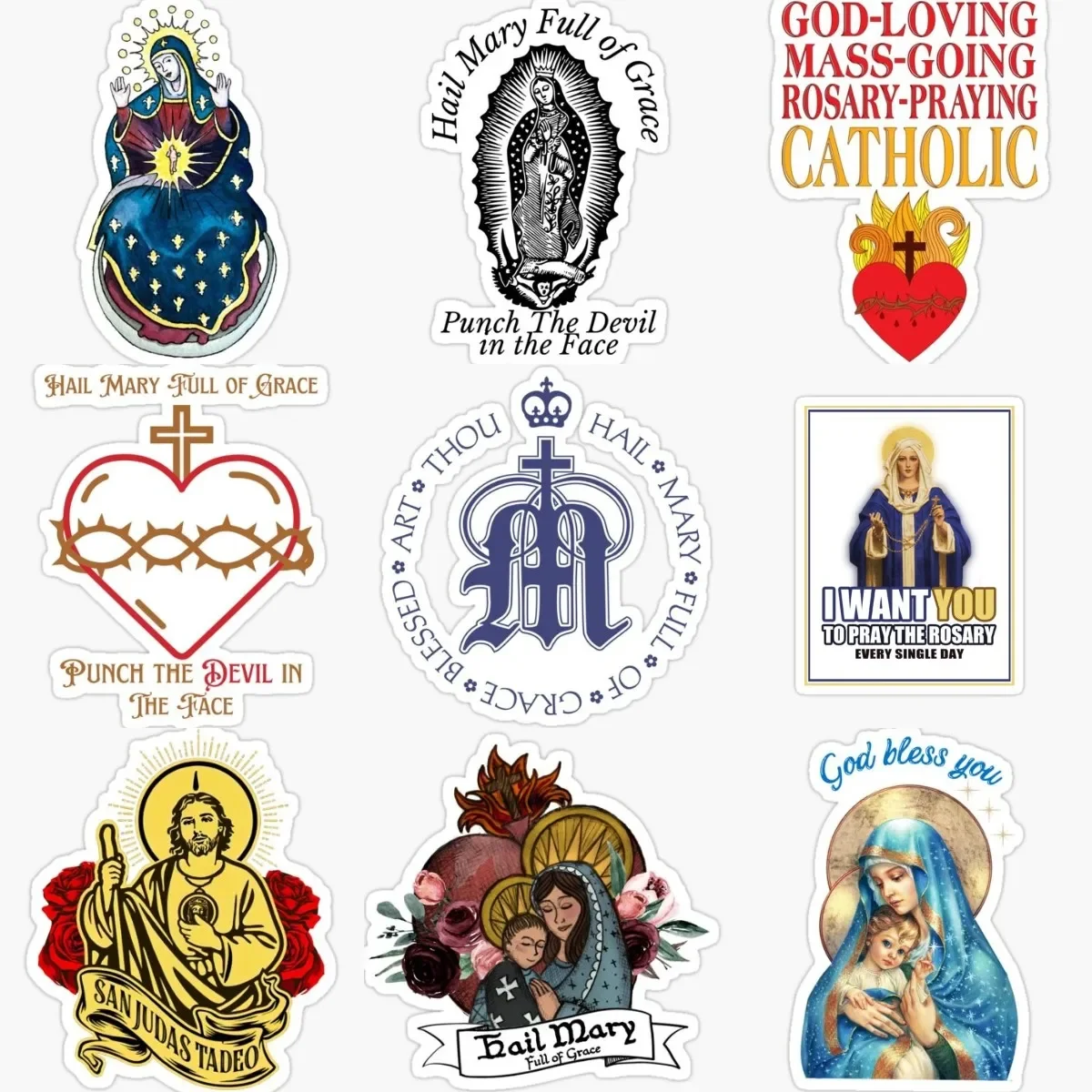 

Virgin Mary Jesus Christ Heart Creative PVC Waterproof Stickers Accessories for Decorate Car Wall Bicycle Motorcycle Off-road