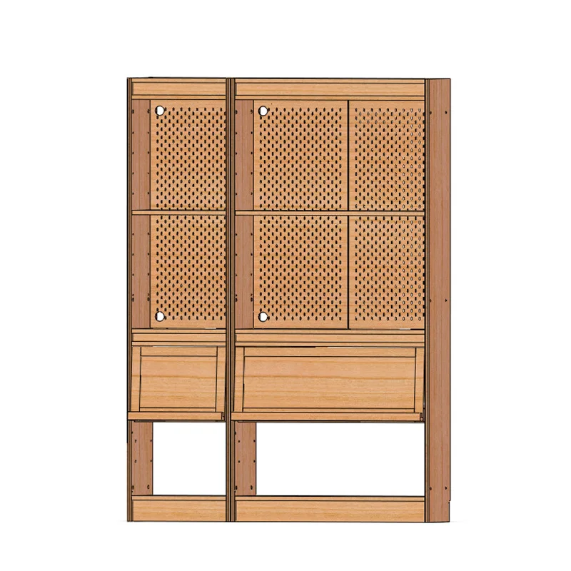 Nordic solid wood bookshelf, home living room perforated panel multifunctional full wall display