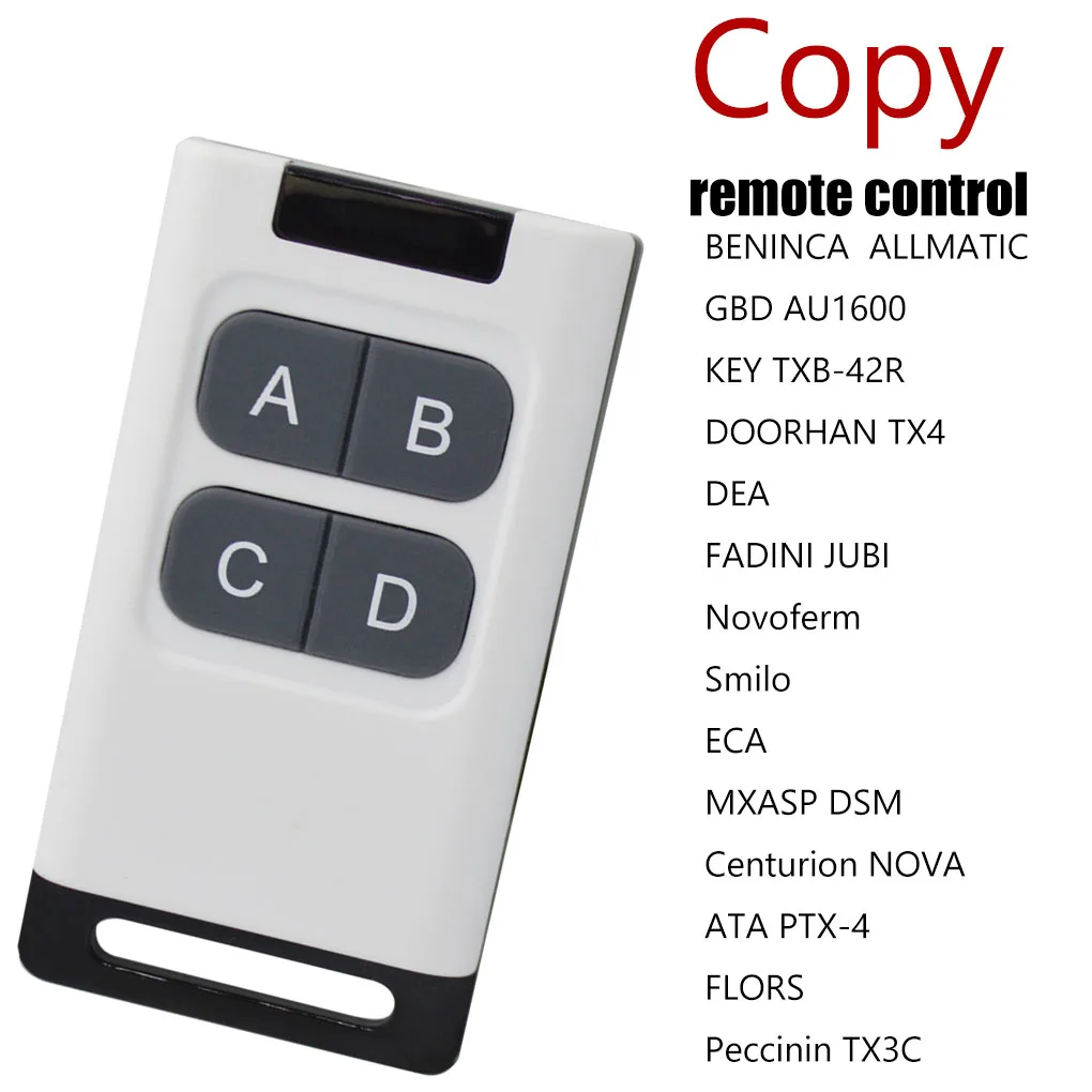 Universal high-quality 433.92mhz replication, learning remote control, suitable for guardrails and door push rods, garage doors,