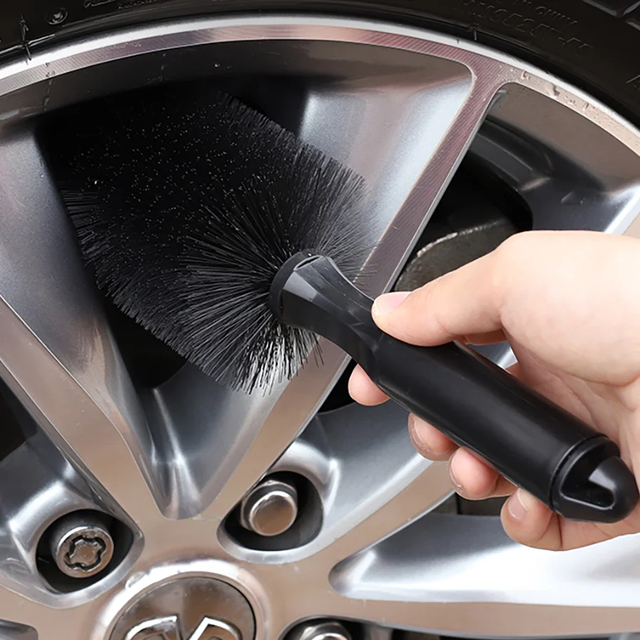 

Black Car Vehicle Wheel Tire Rim Scrub Brush Washing Hub Handle Cleaning Care Tool Cleaner Fit For Auto Audi BMW Nissan Truck