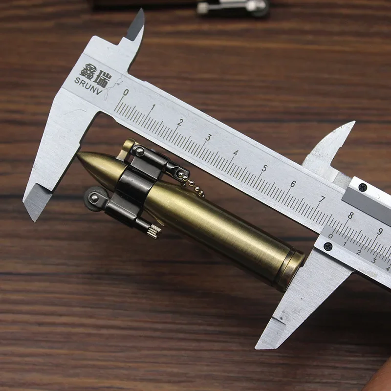 الرجعية رصاصة طحن عجلة الكيروسين أخف سلسلة مفاتيح معدنية ولاعات السيجار السجائر التدخين اكسسوارات أداة للرجل هدية