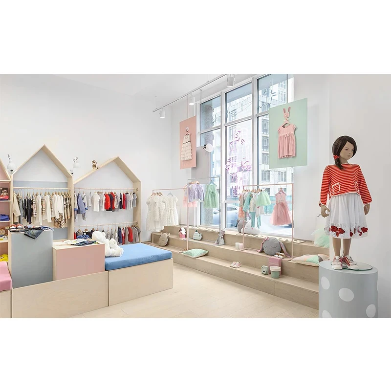custom.Customized Kids Display Shelf Retail Store Children's Clothing Storage Furniture 5-Year Warranty 500+ Store Capac