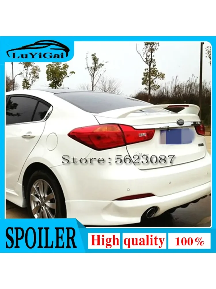 Dla Kia Forte K3 Spoiler wysokiej jakości ABS materiał tylny spojler samochodu unpaint kolor tylny Spoiler dla Kia Forte K3 Spoiler 2012-2015 — zdjęcie 2