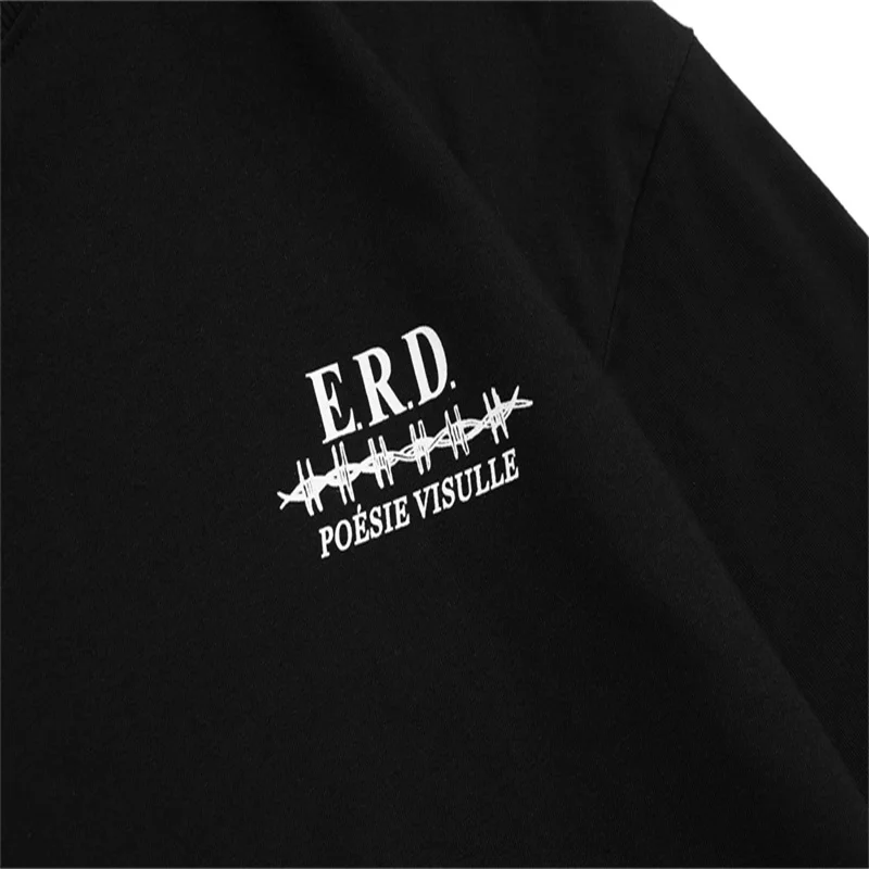 Vintage Black Big Logo ERD Long Sleeve T-shirt Autumn Winter Men Women Quality Oversized Round Neck T Shirt Streetwear Top Tee