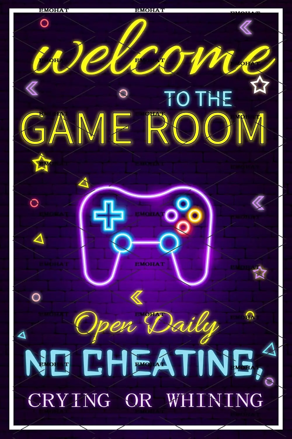 EMOHAT Tin Metal Sign Metal Poster Welcome To The Game Room Wall Decoration Aluminum Sign Home Living Room Bedroom Men Cave Gara