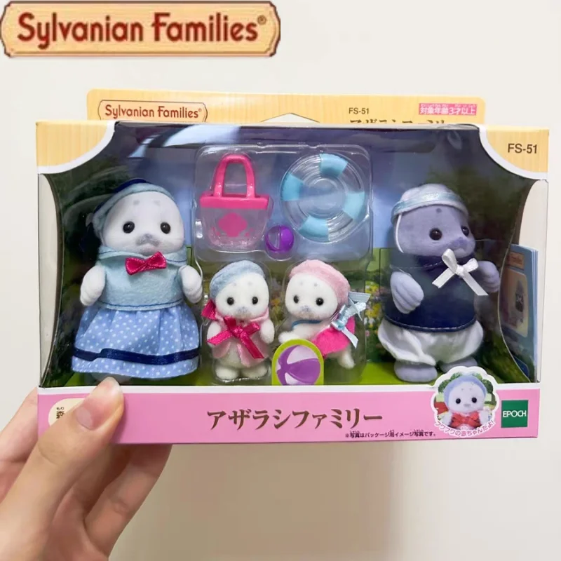 Schattige Sylvanische Families Poppen Ternurines Anime Figuren Een Vierkoppig Meisje Uit Een Zuivelfamilie Eendenfamilie Babypop Kinderspeelgoed