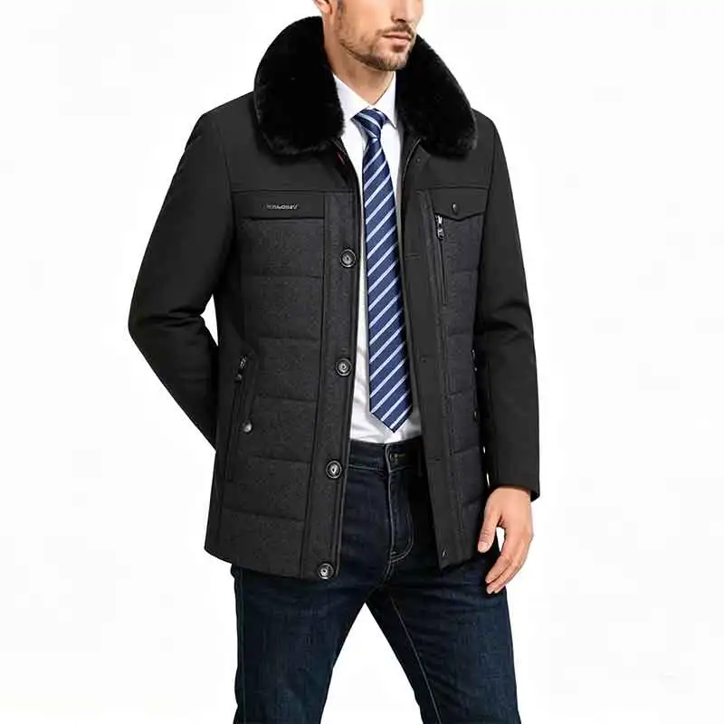 Casual Turn-down Collar Parkas Coats for Men Windproof Thicken Warm Outerwear Comfortable All-match Cotton Jackets Fashion New