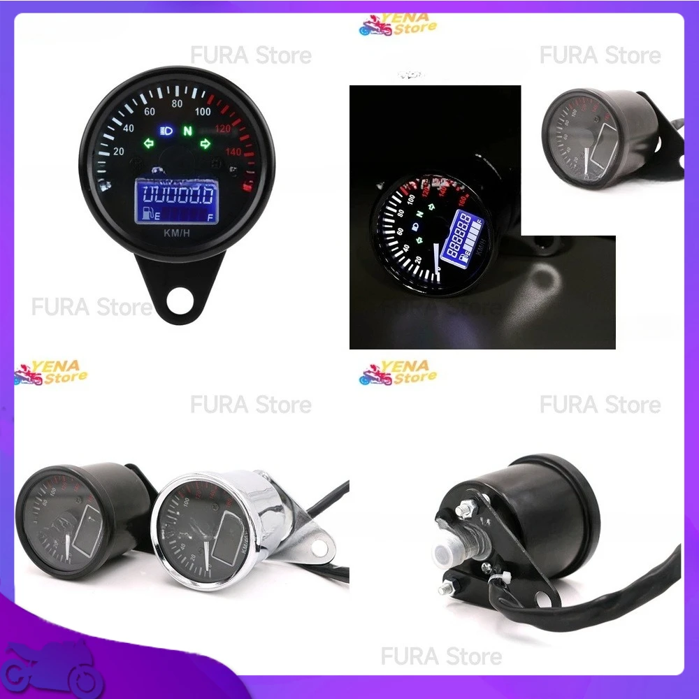 

Универсальный мотоциклетный датчик, кластерный аналоговый спидометр, одометр, ЖК-измеритель топлива, многофункциональный ретро-инструмент для модификации