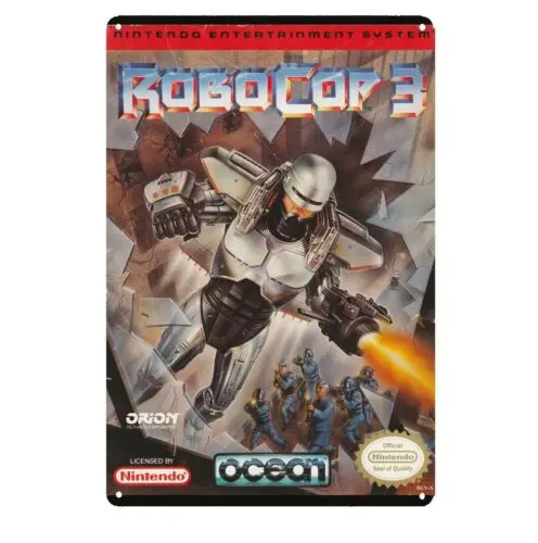 1p,Robocop 3 Nes Retro Video Game Metal Poster Tin Sign 20*30cm