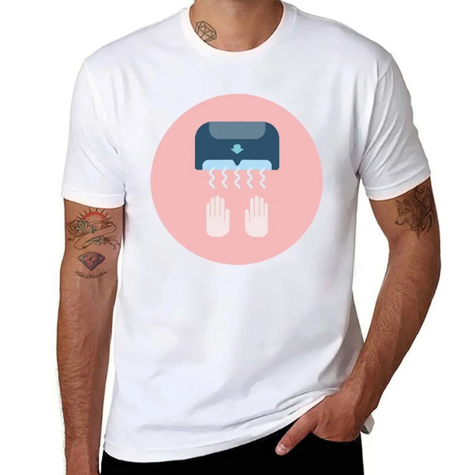 

Hand Dryer Pink Design T-Shirt man graphic t shirt t shirts designer T-Shirt
