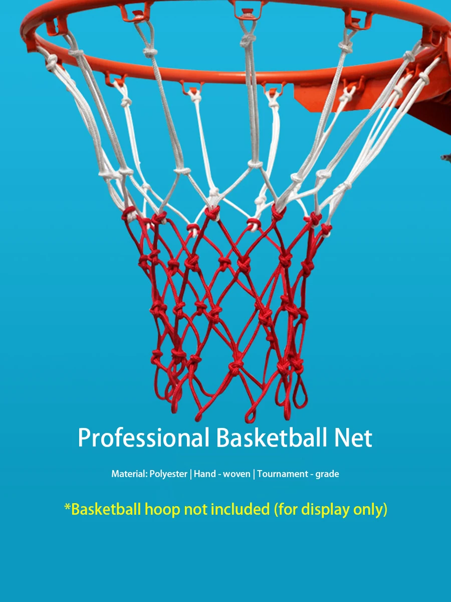 

RIGORER Basketball Nets - Basic/Heavy Duty, 4MM/6MM Rope, 45CM/50CM Length, 12/13 Loops, 2PCS/Set