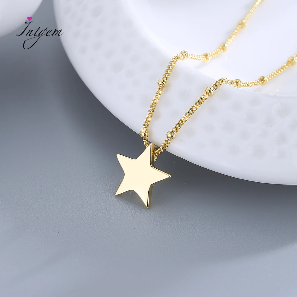 

S925 Silver Gold Color Necklace Star Shape Fashion Pendant Chain For Women Party Anniversary Daily Fine Jewelry Gifts Wholesale